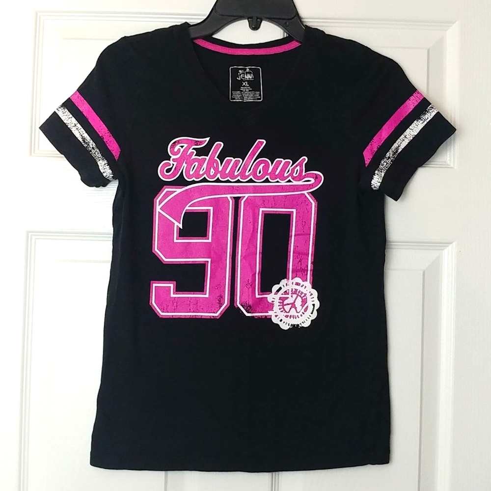4/$15 🌻 Girls XL Fabulous 90 Jersey T-Shirt Pink